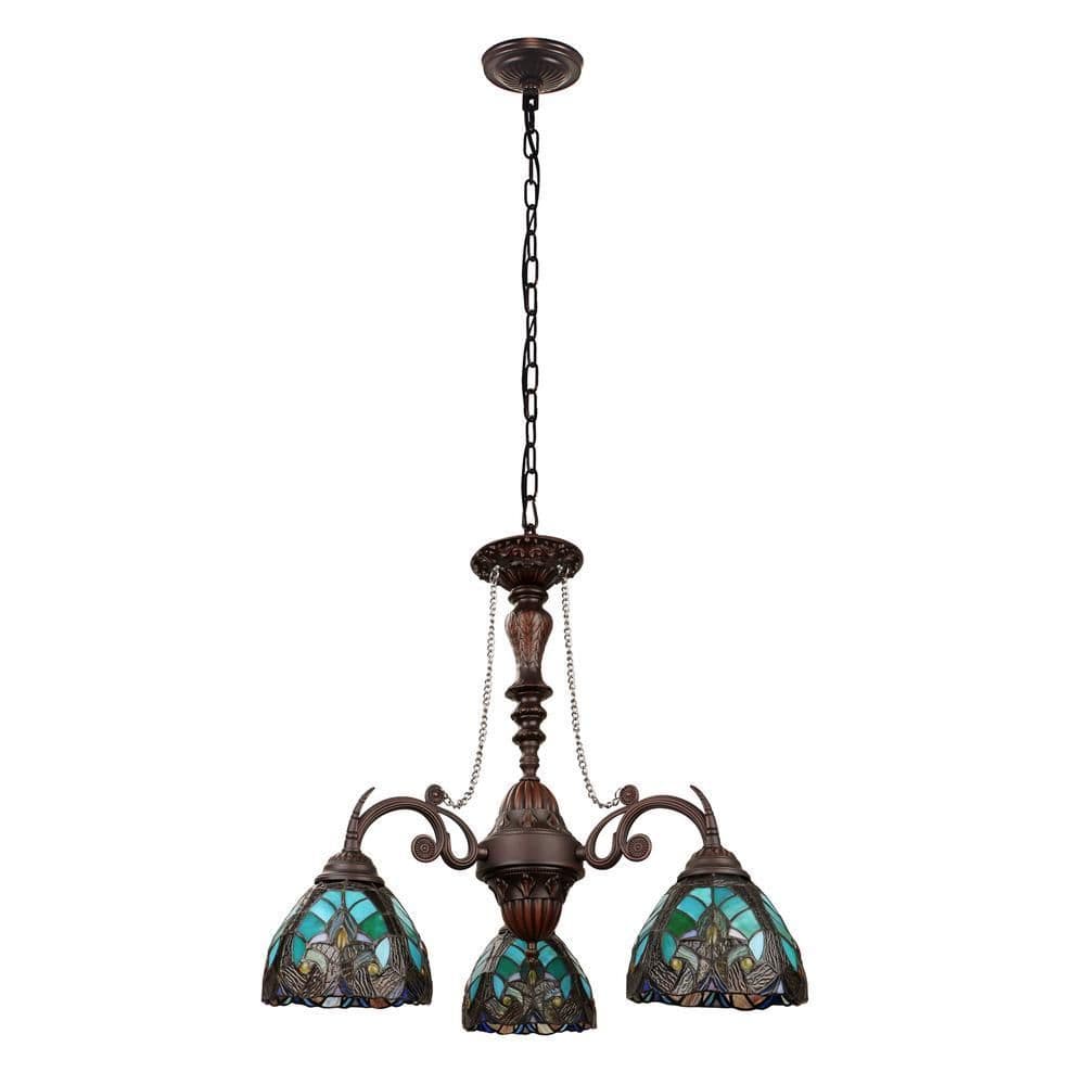 image-Liaison Victorian-Style 3-Light Antique Dark Bronze Finish Mini Chandelier