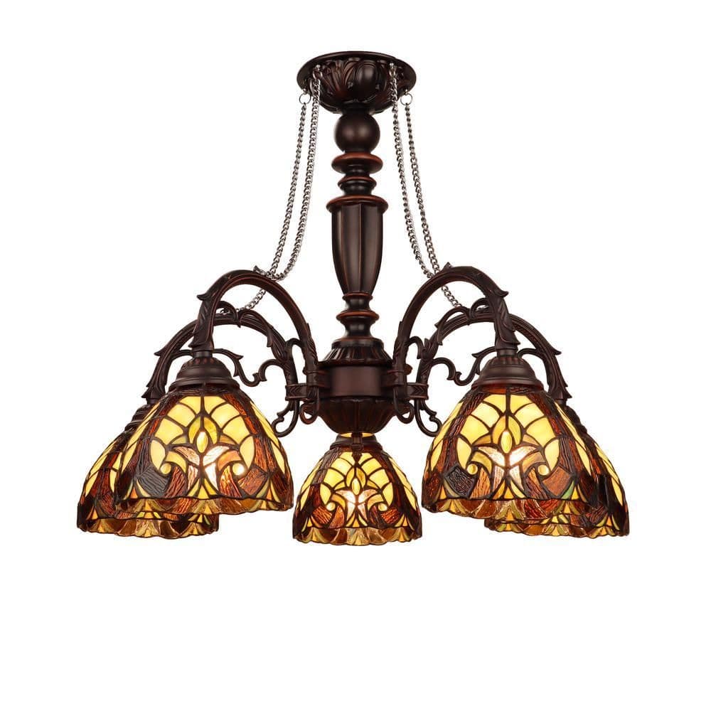 image-Liaison Victorian-Style 5-Light Antique Dark Bronze Finish Large Chandelier