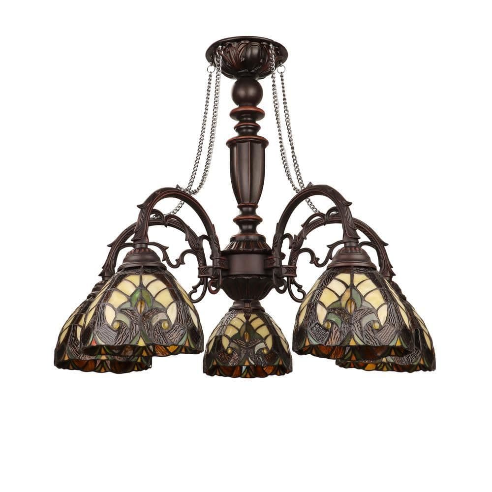image-Liaison Victorian-Style 5-Light Antique Dark Bronze Finish Large Chandelier