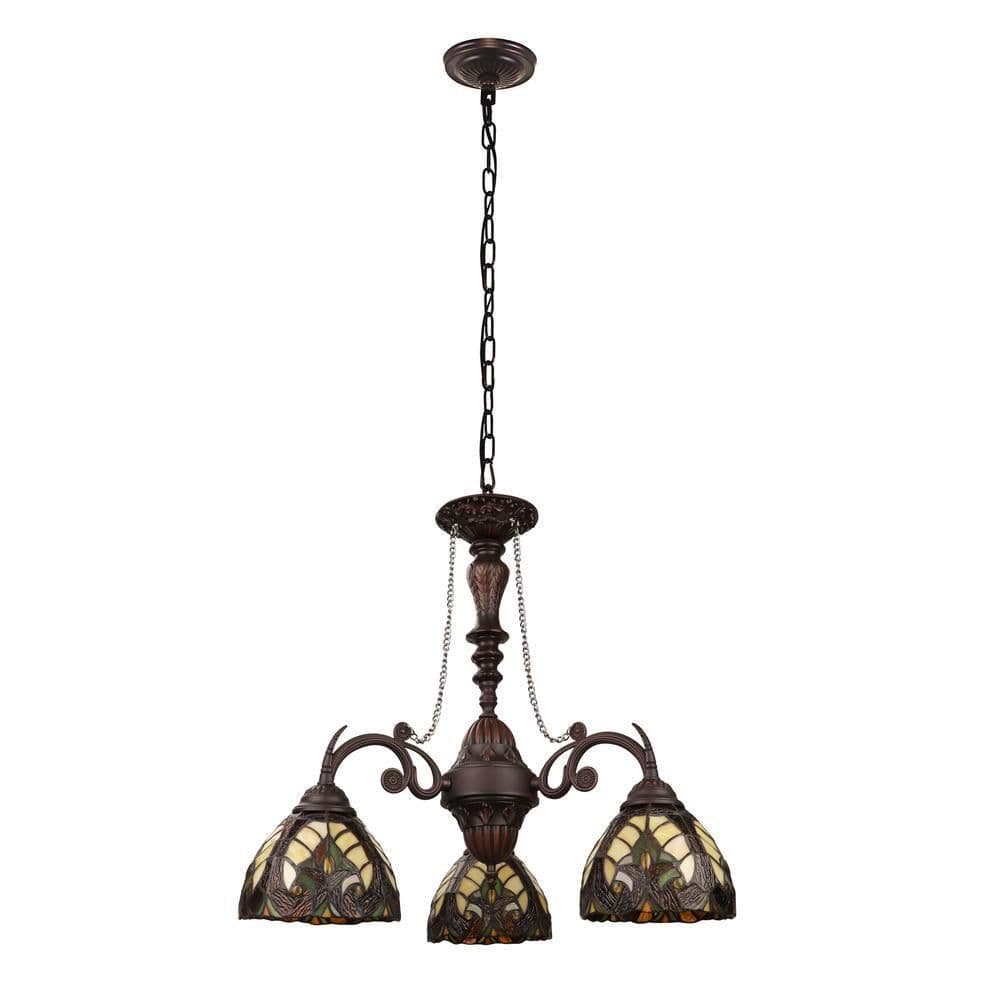 image-Liaison Victorian-Style 3-Light Antique Dark Bronze Finish Mini Chandelier