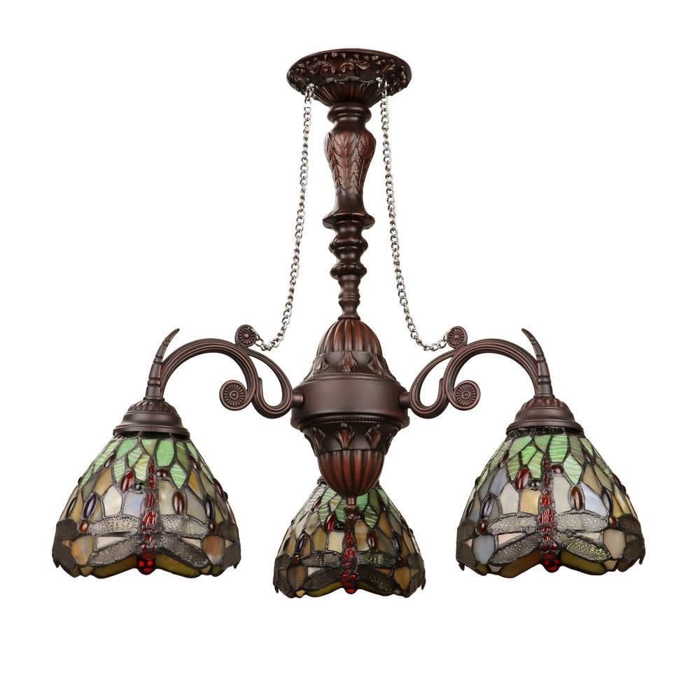 image-Anisoptera Purity 3-Light Antique Dark Bronze Finish Mini Chandelier 24" Wide