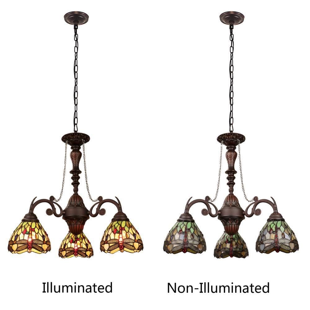 image-Anisoptera Purity 3-Light Antique Dark Bronze Finish Mini Chandelier 24" Wide