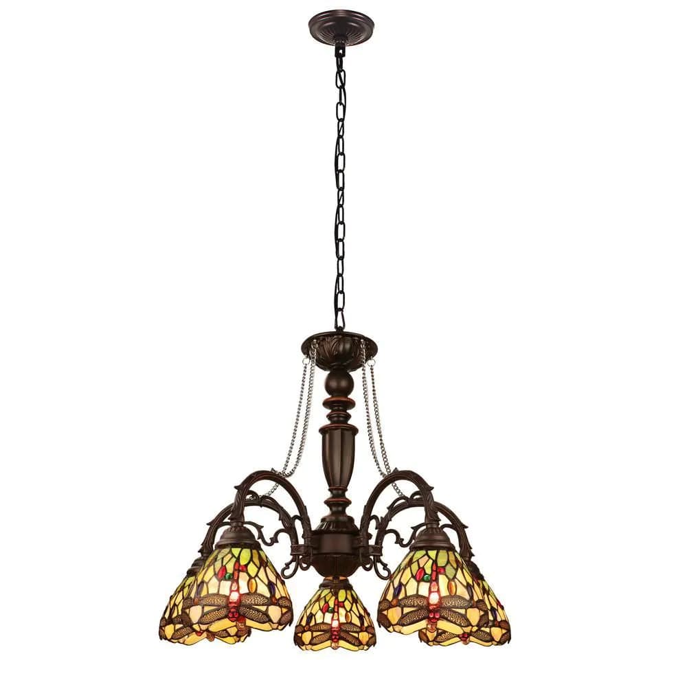 image-Anisoptera Purity 5-Light Antique Dark Bronze Finish Large Chandelier 27" Wide