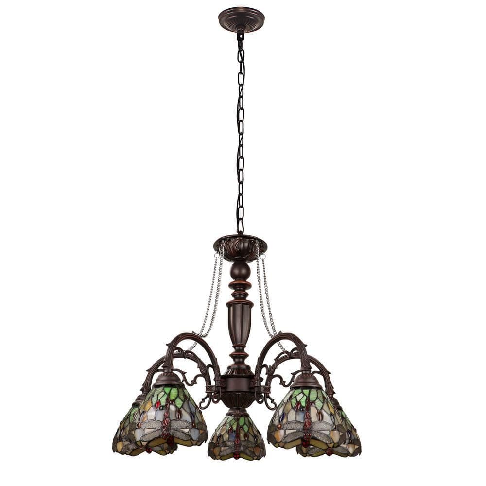 image-Anisoptera Purity 5-Light Antique Dark Bronze Finish Large Chandelier 27" Wide
