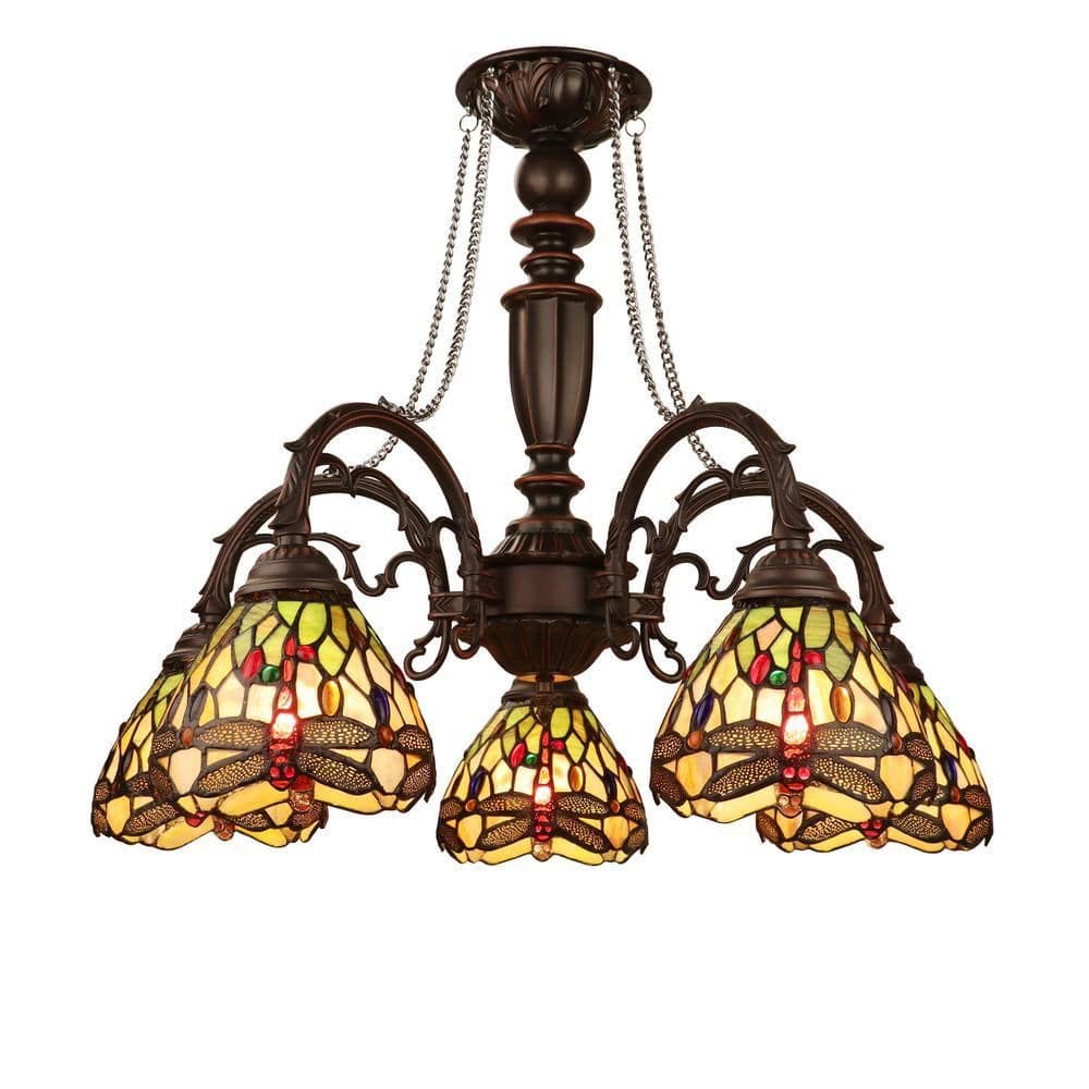 image-Anisoptera Purity 5-Light Antique Dark Bronze Finish Large Chandelier 27" Wide