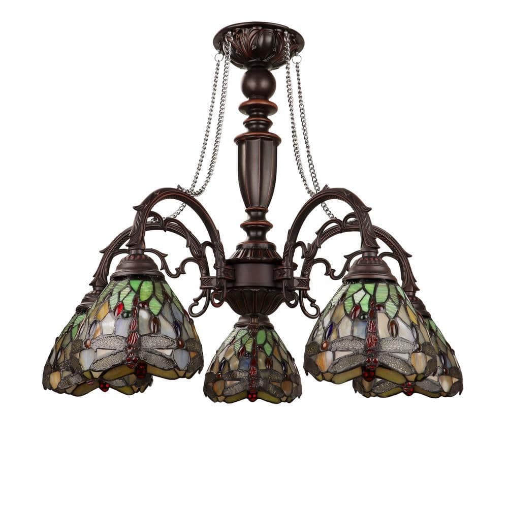 image-Anisoptera Purity 5-Light Antique Dark Bronze Finish Large Chandelier 27" Wide