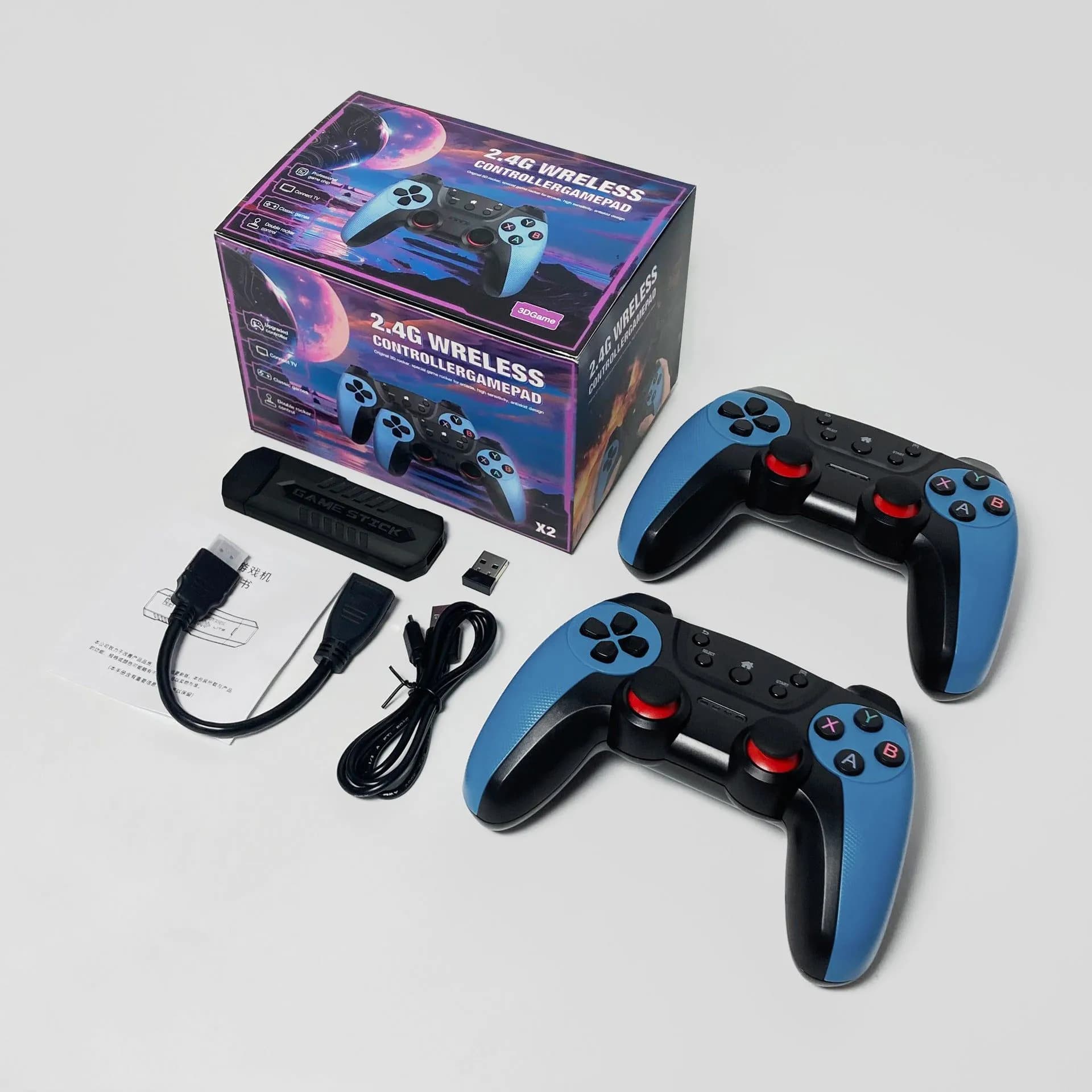 image-X2 Blue Game Console 4K Double Connection Battle Wireless