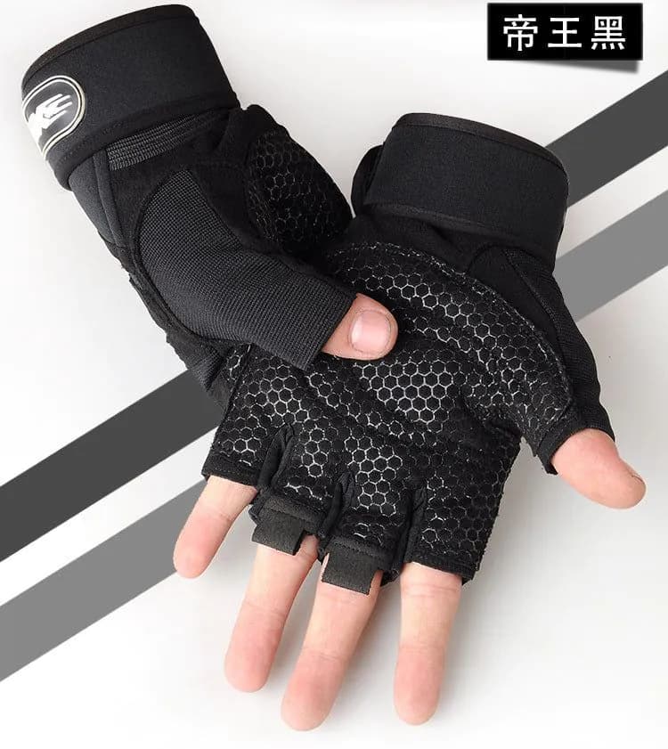 image-A generation of fitness gloves half-finger weightlifting dumbbells long wrist gloves for men and women training breathable summer wholesale