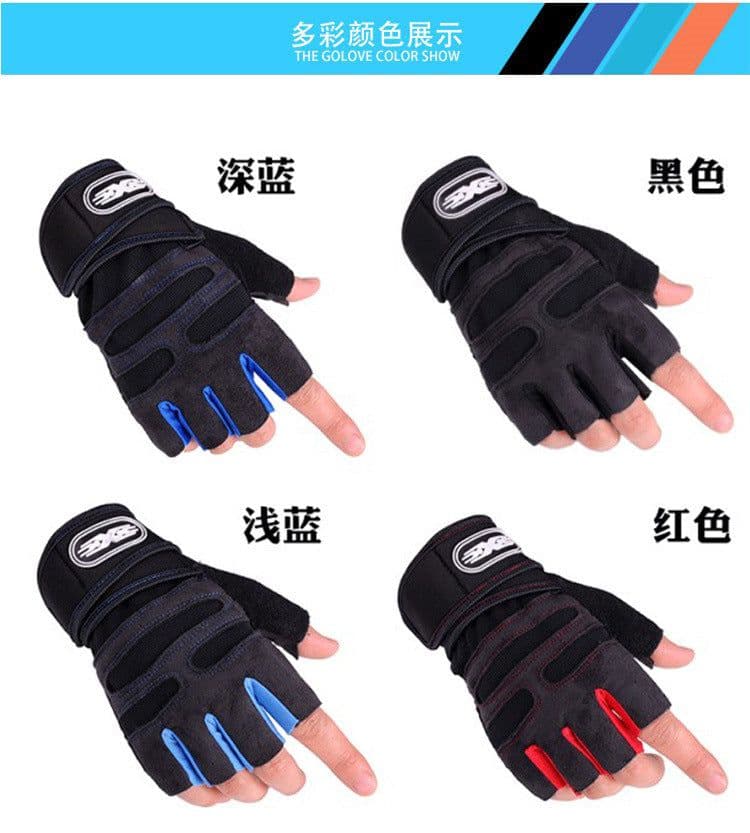 image-A generation of fitness gloves half-finger weightlifting dumbbells long wrist gloves for men and women training breathable summer wholesale