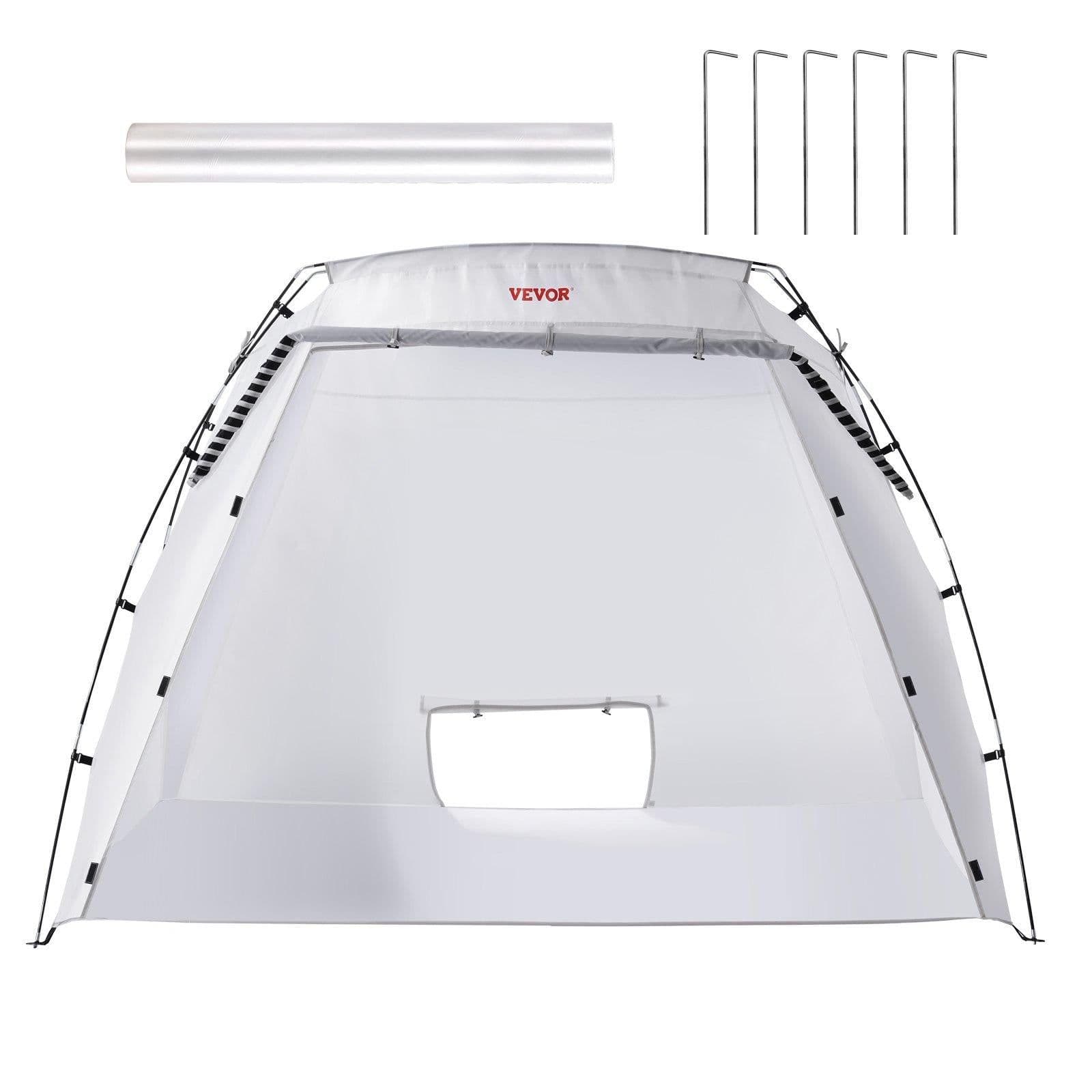 image-VEVOR Portable Paint Booth, Larger Spray Paint Tent with Built-in Floor & Mesh Screen, Painting Tent Station for Furniture DIY Hobby Tool, 7.5x5.2x5.2ft Spray Paint Shelter