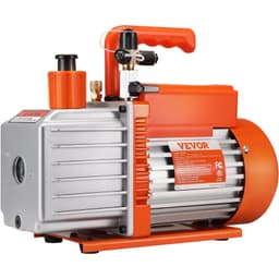 image-VEVOR 1/2 HP 2 Stage Rotary Vane Vacuum Pump, 5 CFM, 115V Air Conditioning Vacuum Pump, 1/4" SAE Male 3/8" SAE Male 1/2" ACME Male Inlet, for HVAC Repair, Refrigeration Maintenance, Resin Degassing