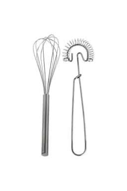 image-2-Piece Metal Whisk Set Spring Egg Beater Cake Sauce Mixing Whisks