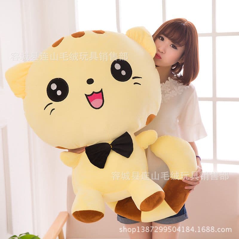 image-Plush Cat Doll - Yellow 80cm Toy