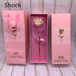 image-24K Luminous Color Gold Rose Flower Set