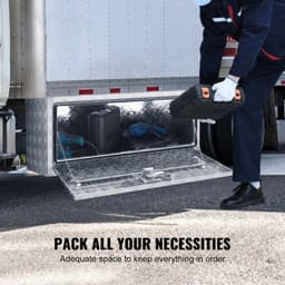 image-VEVOR Underbody Truck Box, 36"×24"×24" Pickup Storage Box, Heavy Duty Aluminum Diamond Plate Tool Box with Lock and Keys, Waterproof Trailer Storage Box with T-Handle Latch for Truck, Van, Trailer