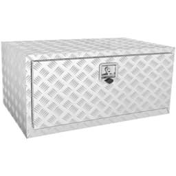 image-VEVOR Underbody Truck Box, 36"×24"×24" Pickup Storage Box, Heavy Duty Aluminum Diamond Plate Tool Box with Lock and Keys, Waterproof Trailer Storage Box with T-Handle Latch for Truck, Van, Trailer
