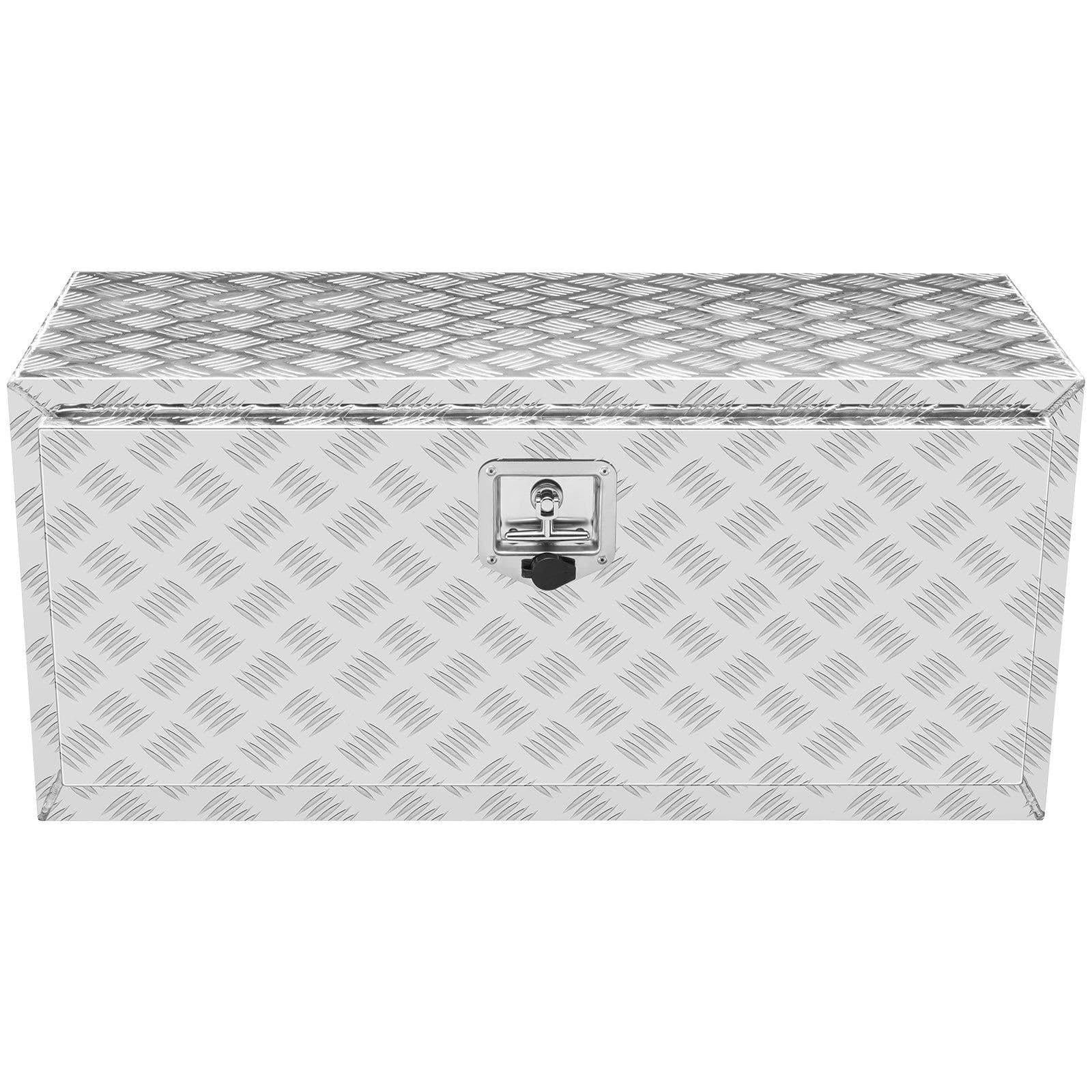 image-VEVOR Underbody Truck Box, 36"×24"×24" Pickup Storage Box, Heavy Duty Aluminum Diamond Plate Tool Box with Lock and Keys, Waterproof Trailer Storage Box with T-Handle Latch for Truck, Van, Trailer