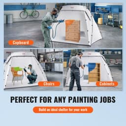 image-VEVOR Portable Paint Booth, Larger Spray Paint Tent with Built-in Floor & Mesh Screen, Painting Tent Station for Furniture DIY Hobby Tool, 7.5x5.2x5.2ft Spray Paint Shelter