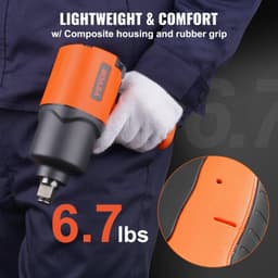 image-VEVOR Air Impact Wrench, 3/4-Inch Drive Air Impact Gun, Up to 1870ft-lbs Nut-busting Torque, Composite Pneumatic Impact Wrench for Auto Repairs and Maintenance Heavy Duty