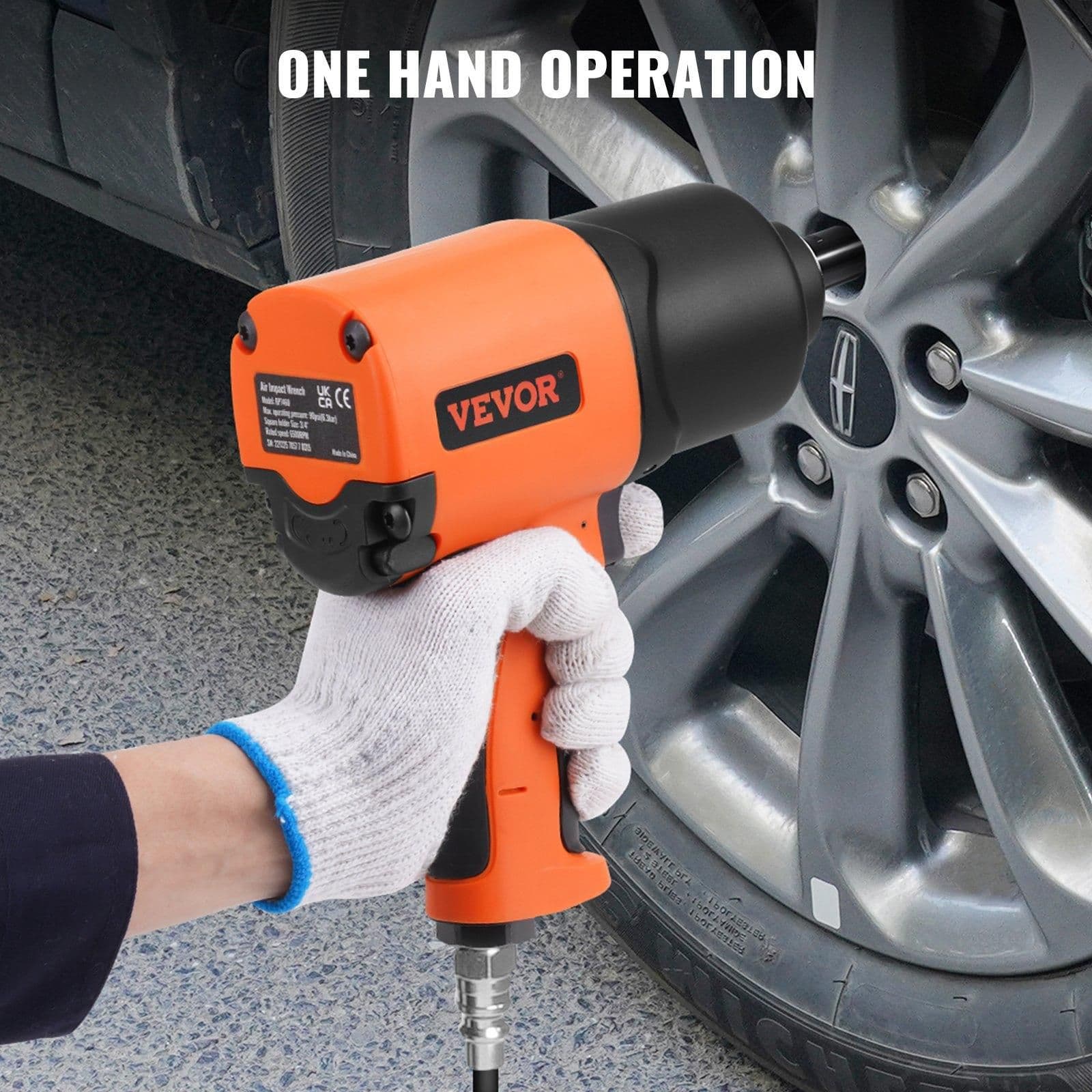 image-VEVOR Air Impact Wrench, 3/4-Inch Drive Air Impact Gun, Up to 1870ft-lbs Nut-busting Torque, Composite Pneumatic Impact Wrench for Auto Repairs and Maintenance Heavy Duty