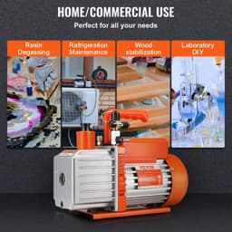 image-VEVOR 1/2 HP 2 Stage Rotary Vane Vacuum Pump, 5 CFM, 115V Air Conditioning Vacuum Pump, 1/4" SAE Male 3/8" SAE Male 1/2" ACME Male Inlet, for HVAC Repair, Refrigeration Maintenance, Resin Degassing