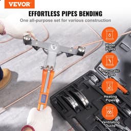 image-VEVOR Pipe Tube Bender, 1/4"-7/8" O.D. Ratcheting Tubing Bender, 90° Forward/Reverse Pipes Bending Tools with 7 Dies and Pipe Cutter for HVAC Air Conditioning Refrigerator Repair