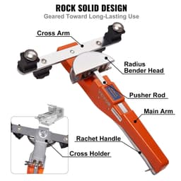 image-VEVOR Pipe Tube Bender, 1/4"-7/8" O.D. Ratcheting Tubing Bender, 90° Forward/Reverse Pipes Bending Tools with 7 Dies and Pipe Cutter for HVAC Air Conditioning Refrigerator Repair