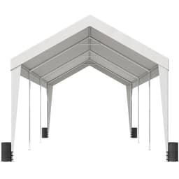image-VEVOR Carport, 10x20 ft Heavy Duty Car Canopy Garage Boat Shelter Party Tent with 8 Reinforced Poles and 4 Weight Bags, UV Resistant Waterproof All-Season Tarp for SUV, F150, Car, Truck, Boat