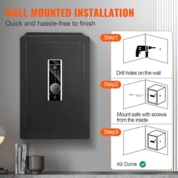 image-VEVOR Safe, 2.2 Cubic Feet Home Safe, Steel Security Safe with Fingerprint, Digital Keypad and 2 Keys, Cabinet Safe with Large Fire-proof Bag, Protect Cash, Gold, Jewelry, Documents, 15.8x13x23.6 inch
