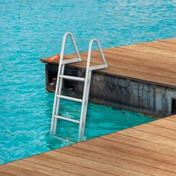 image-VEVOR Dock Ladder, Removable 4 Steps, 350 lbs Load Capacity, Aluminum Alloy Pontoon Boat Ladder with 4'' Wide Step & Nonslip Mat, Easy to Install for Ship/Lake/Pool/Marine Boarding