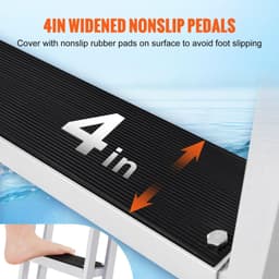 image-VEVOR Dock Ladder, Removable 3 Steps, 350 lbs Load Capacity, Aluminum Alloy Pontoon Boat Ladder with 4'' Wide Step & Nonslip Mat, Easy to Install for Ship/Lake/Pool/Marine Boarding