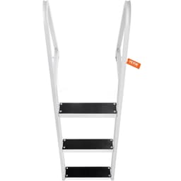 image-VEVOR Dock Ladder, Removable 3 Steps, 350 lbs Load Capacity, Aluminum Alloy Pontoon Boat Ladder with 4'' Wide Step & Nonslip Mat, Easy to Install for Ship/Lake/Pool/Marine Boarding