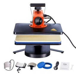 image-VEVOR 5-in-1 Heat Press Machine, 12" x 15" Fast Heating, 360 Swing Away Digital Sublimation Transfer, T-Shirt Vinyl Transfer Printer for Banners Canvas Bag Shirts Pillow Cups Caps Plates