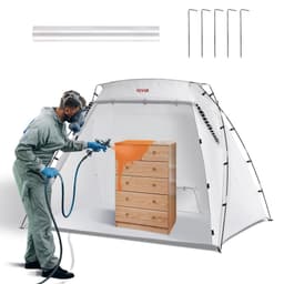 image-VEVOR Portable Paint Booth, Larger Spray Paint Tent with Built-in Floor & Mesh Screen, Painting Tent Station for Furniture DIY Hobby Tool, 7.5x5.2x5.2ft Spray Paint Shelter