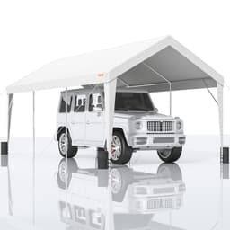 image-VEVOR Carport, 10x20 ft Heavy Duty Car Canopy Garage Boat Shelter Party Tent with 8 Reinforced Poles and 4 Weight Bags, UV Resistant Waterproof All-Season Tarp for SUV, F150, Car, Truck, Boat