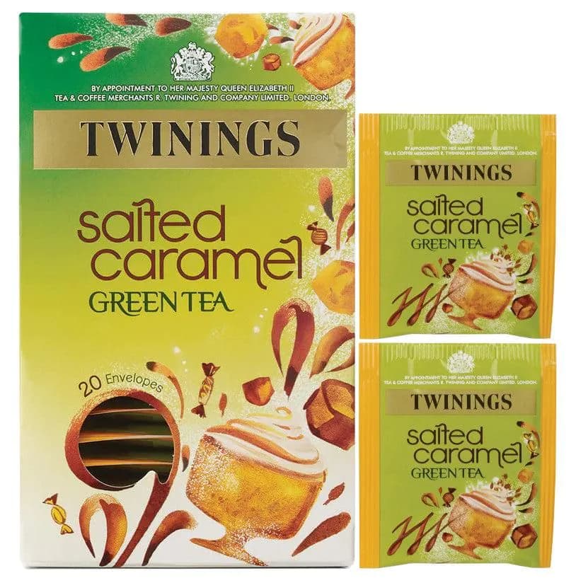 image-Twinings Salted Caramel Tea Bags Individually Enveloped Tagged Healthy Sachets