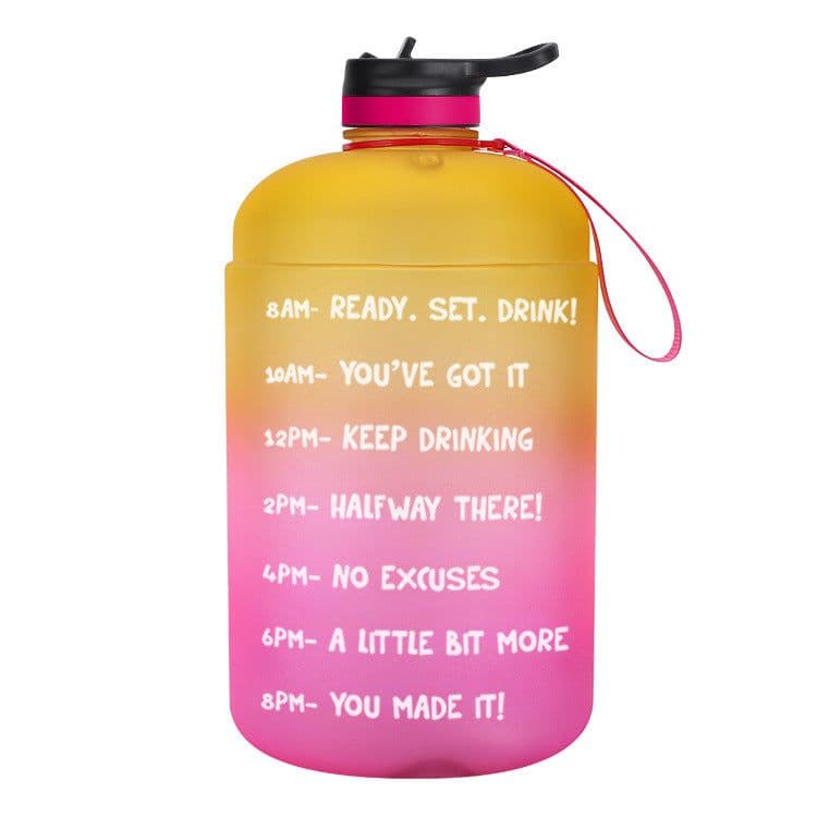 image-QuiFit Gallon Water Bottle with Straw Clear Plastic Drinking Bottles GYM Tool Jug BPA Free Sports Cup