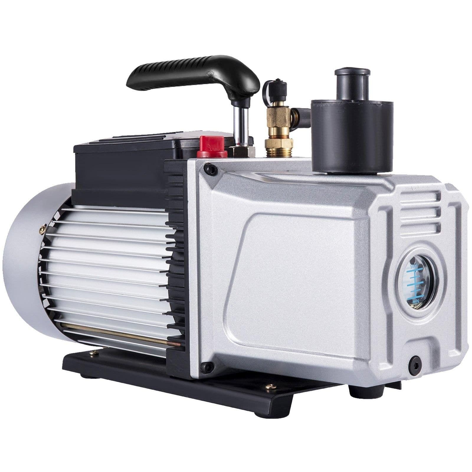 image-VEVOR Vacuum Pump 12CFM 1 HP Single Stage Air Conditioning Vacuum Pump 110V 5PA Ultimate Vacuum Refrigerant HVAC Air Tool Rotary Vane Vacuum Pump for Automobile Vacuum Evacuation (1-Stage, 12CFM)