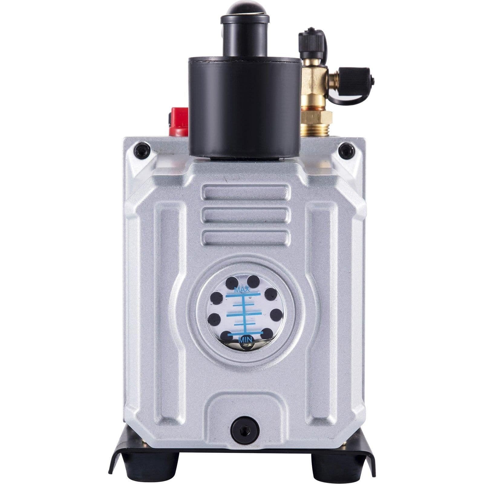 image-VEVOR Vacuum Pump 12CFM 1 HP Single Stage Air Conditioning Vacuum Pump 110V 5PA Ultimate Vacuum Refrigerant HVAC Air Tool Rotary Vane Vacuum Pump for Automobile Vacuum Evacuation (1-Stage, 12CFM)