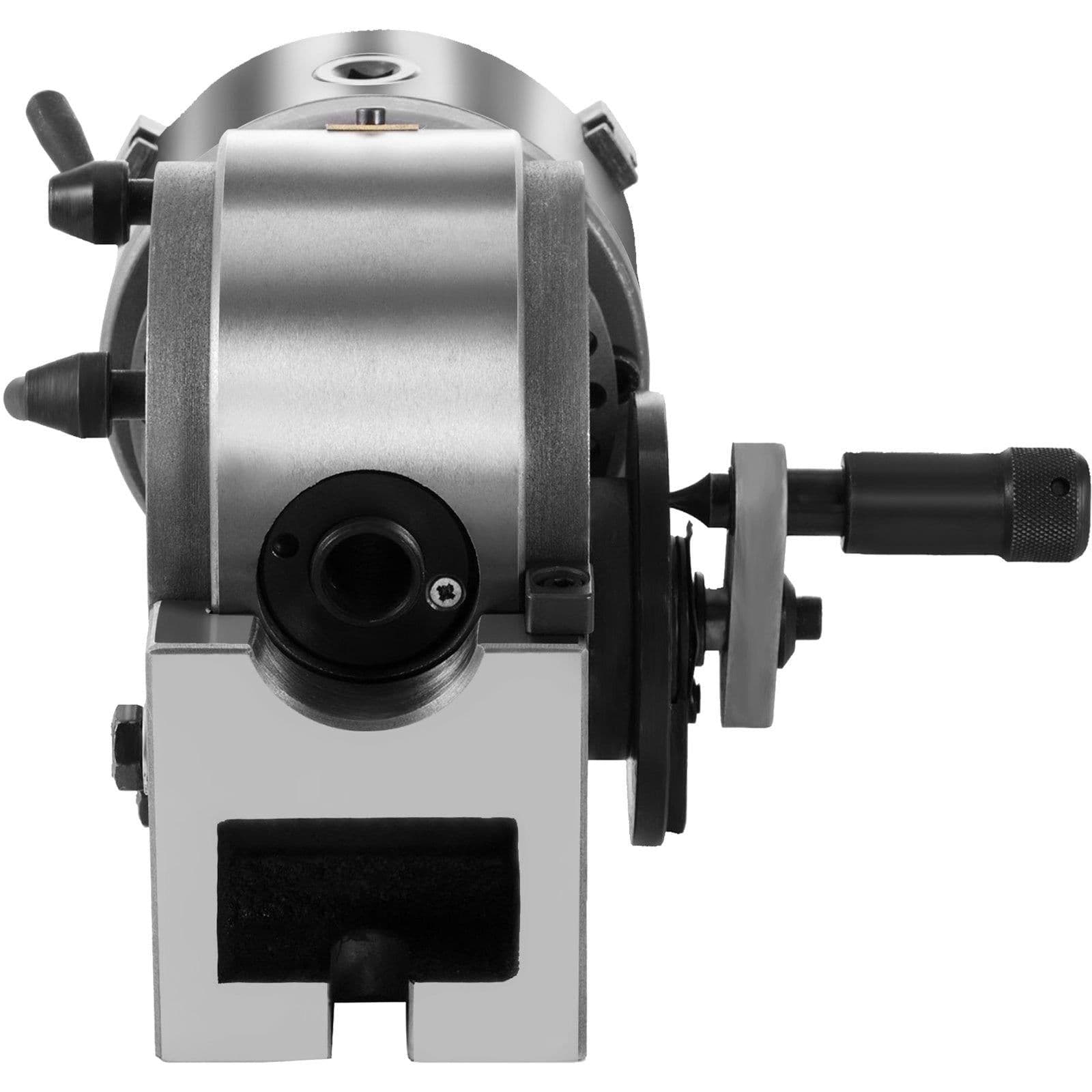 image-VEVOR Dividing Head BS-0 5Inch 3 Jaw Chuck Dividing Head Set Precision Semi Universal Dividing Head for Milling Machine Rotary Table Tailstock Milling Set (5 Inch Chuck)