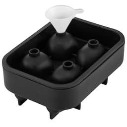 image-VEVOR Skull Ice Cube Tray, 4-Grid Skull Ice Ball Maker, Flexible Black Silicone Ice Tray with Lid & Funnel, Funny Skull Ice Cubes 1.6"x1.8" Each for Beverage, Chocolate, etc. on Parties & Holidays