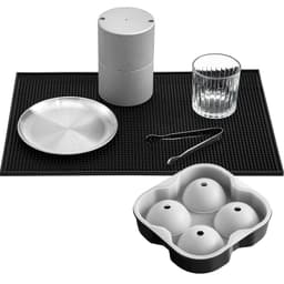 image-VEVOR Ice Ball Press Kit, Anodized 7075 Aluminum, with Silicone Moulds, Large Mat, Stainless Steel Tong & Two Glasses, Double Size Crystal Clear Rounds for Whiskeys, Cocktails on Parties & Holidays