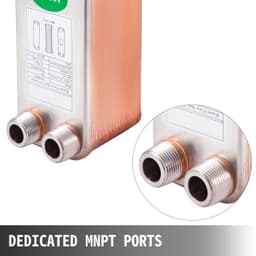 image-VEVOR Heat Exchanger 3"x7.5" 30 Plates Brazed Plate Heat Exchanger 316L 3/4" MPT Heat Exchanger B12-30 Beer Wort Chiller for Hydronic Heating