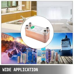 image-VEVOR Heat Exchanger 3"x7.5" 30 Plates Brazed Plate Heat Exchanger 316L 3/4" MPT Heat Exchanger B12-30 Beer Wort Chiller for Hydronic Heating