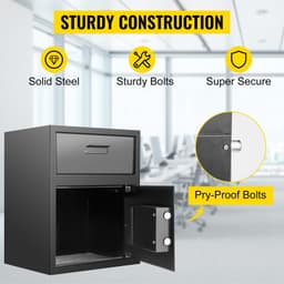 image-VEVOR Digital Depository Safe 1.7 Cubic Feet Made of Carbon Steel Electronic Code Lock Depository Safe with Deposit Slot with Two Emergency Keys Depository Box for Home Hotel Restaurant and Office