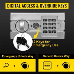 image-VEVOR Digital Depository Safe 1.7 Cubic Feet Made of Carbon Steel Electronic Code Lock Depository Safe with Deposit Slot with Two Emergency Keys Depository Box for Home Hotel Restaurant and Office