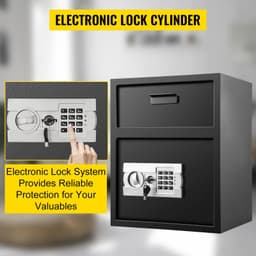 image-VEVOR Digital Depository Safe 1.7 Cubic Feet Made of Carbon Steel Electronic Code Lock Depository Safe with Deposit Slot with Two Emergency Keys Depository Box for Home Hotel Restaurant and Office