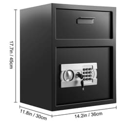 image-VEVOR Digital Depository Safe 1.7 Cubic Feet Made of Carbon Steel Electronic Code Lock Depository Safe with Deposit Slot with Two Emergency Keys Depository Box for Home Hotel Restaurant and Office