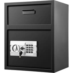 image-VEVOR Digital Depository Safe 1.7 Cubic Feet Made of Carbon Steel Electronic Code Lock Depository Safe with Deposit Slot with Two Emergency Keys Depository Box for Home Hotel Restaurant and Office