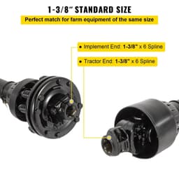 image-VEVOR PTO Shaft, 1-3/8" PTO Drive Shaft, 6 Spline Both Ends PTO Driveline Shaft, Series 5 Tractor PTO Shaft, 43"-57" Brush Hog PTO Shaft, Black PTO Shaft with Slip Clutch for Bush Hog/Finish Mower